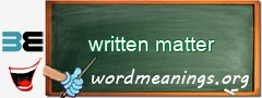 WordMeaning blackboard for written matter